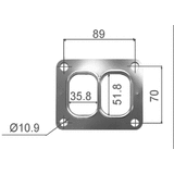 TURBO GASKET TA GT42 GT51 INLET  5 LAYER STAINLESS STEEL PERMASEAL